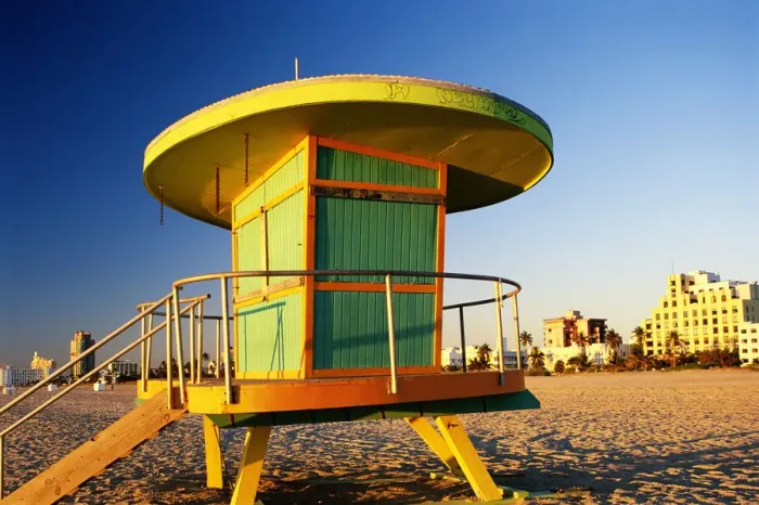 Framed Print : USA, Florida, Miami, lifeguard station