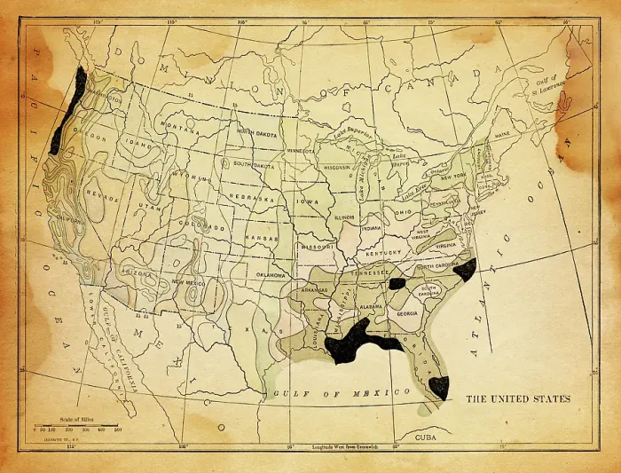 Framed Print : USA map 1898 Framed Print : USA map 1898