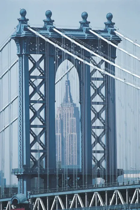 Framed Print : USA, New York City, Manhattan Bridge and the Empire State Building Framed Print : USA, New York City, Manhattan Bridge and the Empire State Building