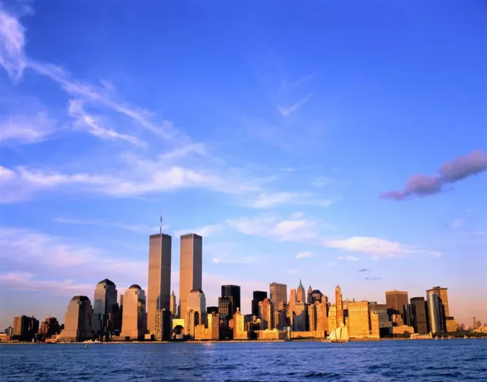Framed Print : USA, New York, Lower Manhattan, Hudson River in foreground Framed Print : USA, New York, Lower Manhattan, Hudson River in foreground