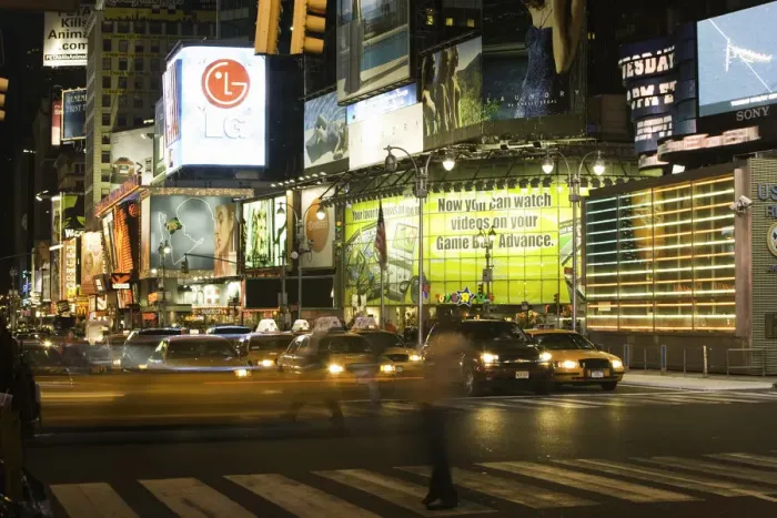 Framed Print : USA, New York, New York City, street scene, night (blurred motion) Framed Print : USA, New York, New York City, street scene, night (blurred motion)