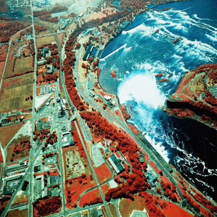 Framed Print : USA, New York, Niagara Falls, satellite image Framed Print : USA, New York, Niagara Falls, satellite image