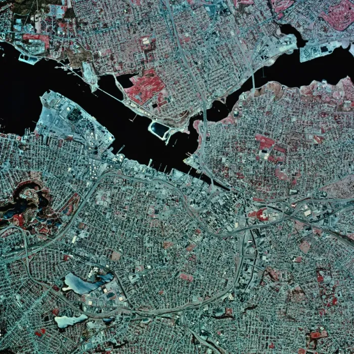 Framed Print : USA, Pennsylvania, Providence, satellite image