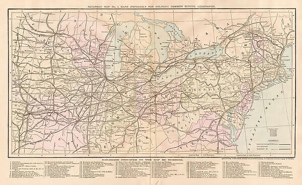 USA Railroad map 1881