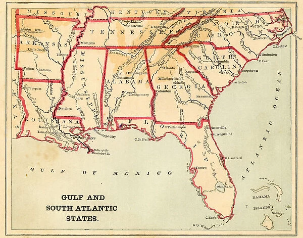 USA South Atlantic States 1868