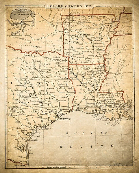 USA West Central States map of 1869