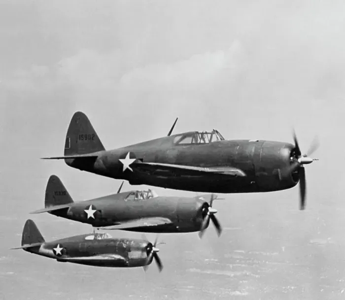 Framed Print : USAAF P-47 THunderbolt Fighter Planes in Flight Framed Print : USAAF P-47 THunderbolt Fighter Planes in Flight