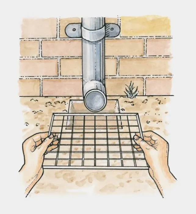 Framed Print : Using a cooling rack to cover an open drain Framed Print : Using a cooling rack to cover an open drain