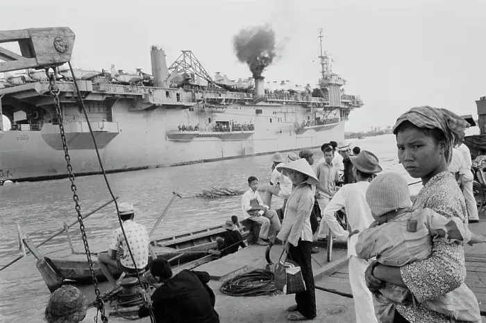 Framed Print : USNS Core. The US aircraft carrier USNS Core docks at Saigon harbour Framed Print : USNS Core. The US aircraft carrier USNS Core docks at Saigon harbour