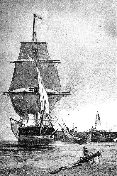 USS Constitution Fighting The HMS Guerriere In The War Of 1812