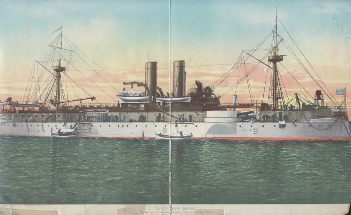 Framed Print : USS Maine. Color illustration of the battleship USS Maine Framed Print : USS Maine. Color illustration of the battleship USS Maine
