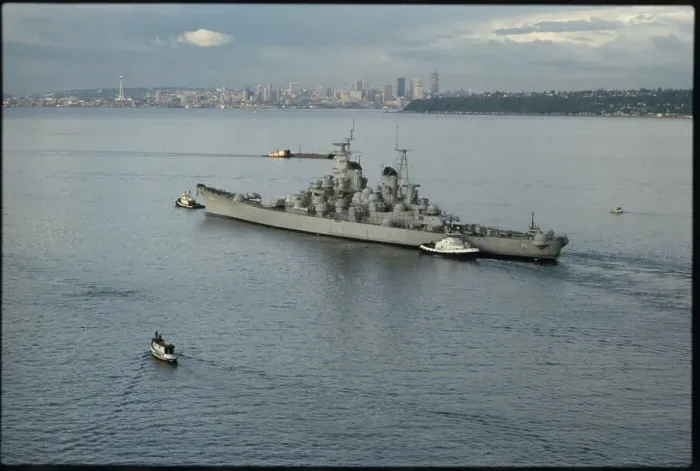 Framed Print : USS Missouri Being Towed Framed Print : USS Missouri Being Towed