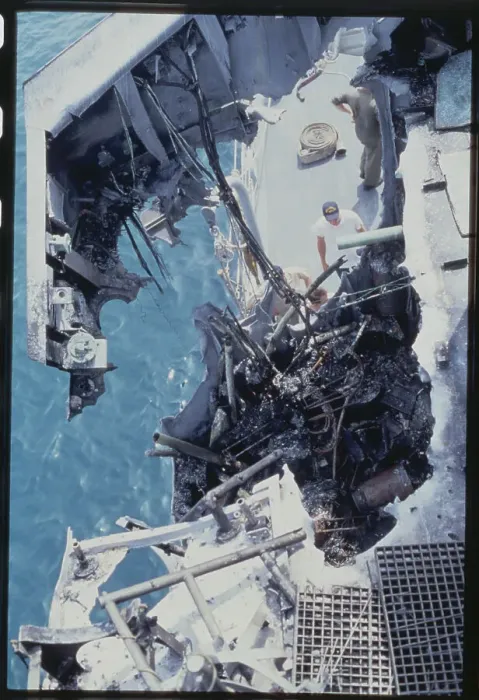 Framed Print : USS Stark Damaged by Iraqi Missile Framed Print : USS Stark Damaged by Iraqi Missile