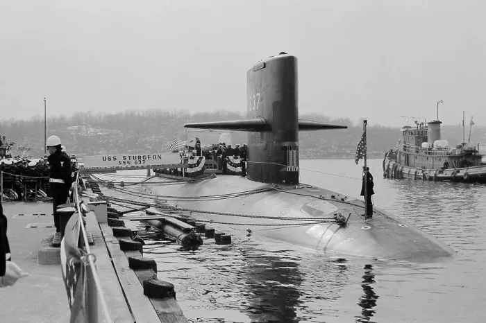 Framed Print : USS Sturgeon Nuclear Submarine at Base Framed Print : USS Sturgeon Nuclear Submarine at Base