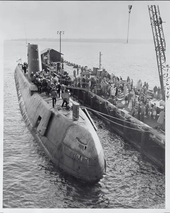Framed Print : USS Submarine Nautilus Returning Framed Print : USS Submarine Nautilus Returning