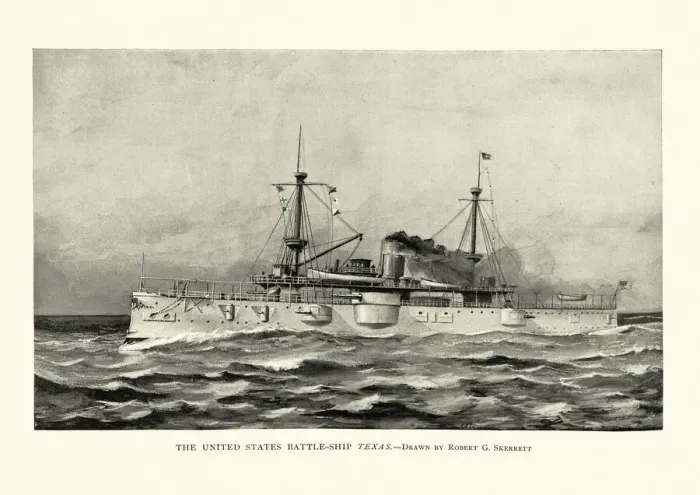 Framed Print : USS Texas (1892), battleship of United States Navy Framed Print : USS Texas (1892), battleship of United States Navy