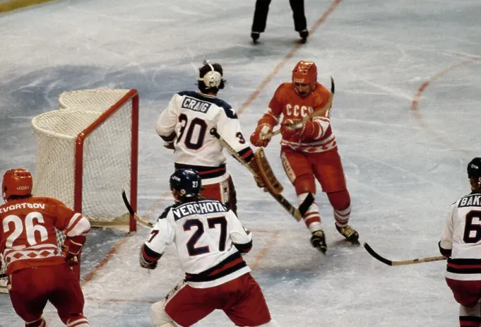 Framed Print : USSR Vs USA At Winter Olympics