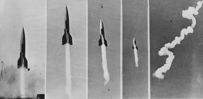 Framed Print : V-2 Bomb In Flight Framed Print : V-2 Bomb In Flight