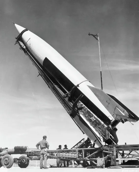 Framed Print : A V-2 Rocket Being Hoisted Into Place Framed Print : A V-2 Rocket Being Hoisted Into Place