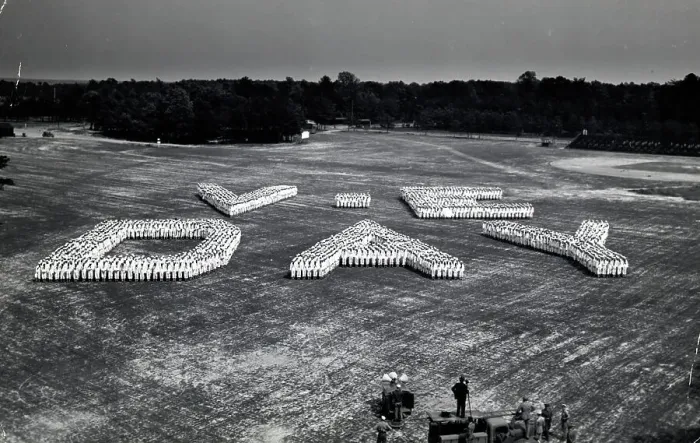 Framed Print : V-E Day Spelled Out by Navy Recruits Framed Print : V-E Day Spelled Out by Navy Recruits