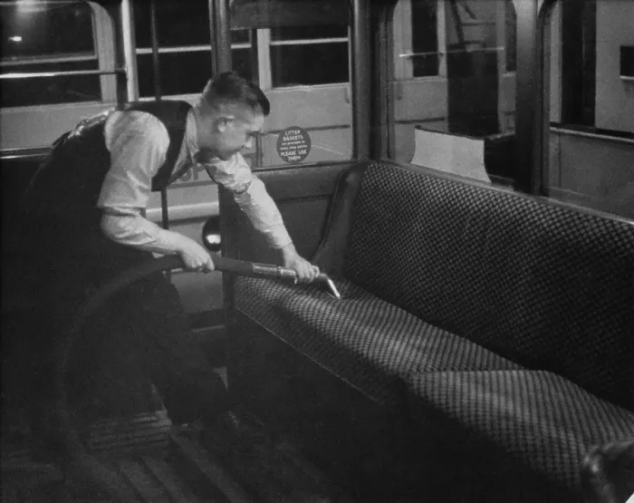 Framed Print : Vacuuming The Bus