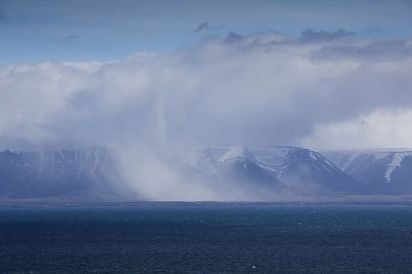 Vagaries of the weather over the sea, North Iceland, Iceland, Europe