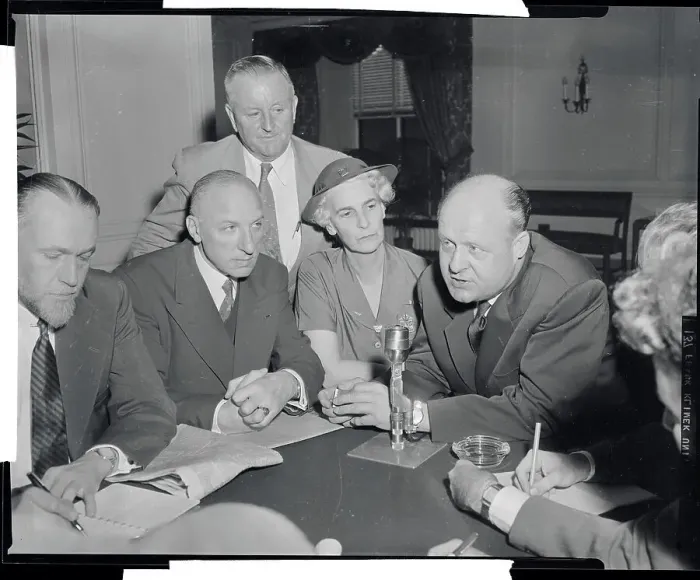 Framed Print : Val Peterson Meeting with Defense Leaders Framed Print : Val Peterson Meeting with Defense Leaders