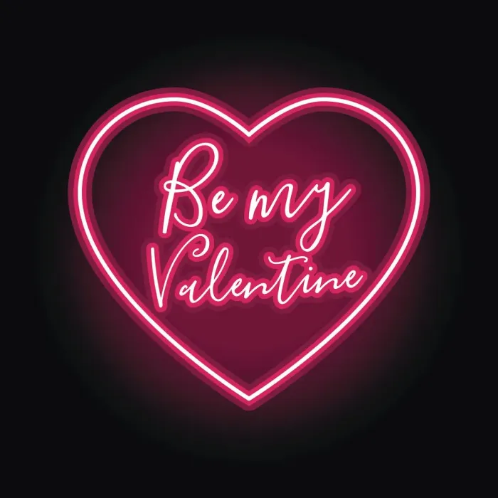 Framed Print : Valentine Neon Sign