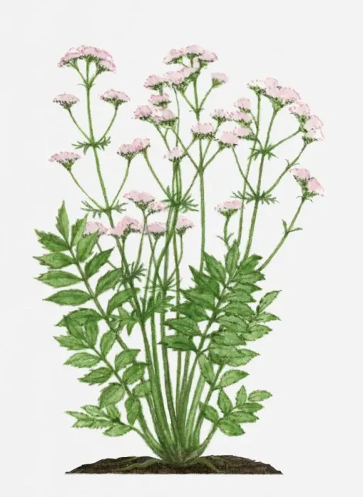 Framed Print : Valeriana officinalis (Valerian) with pink flowers and green leaves on tall stem Framed Print : Valeriana officinalis (Valerian) with pink flowers and green leaves on tall stem