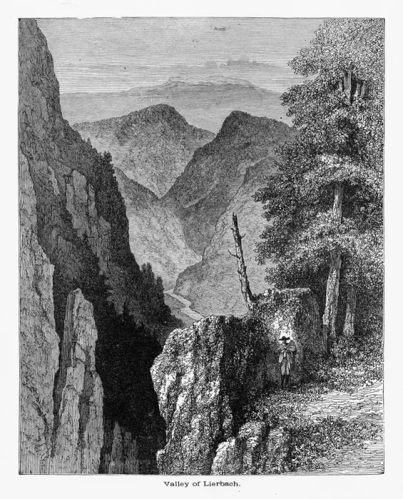 Framed Print : Valley of Lierbach in the Black Forest, Germany Circa 1887 Framed Print : Valley of Lierbach in the Black Forest, Germany Circa 1887
