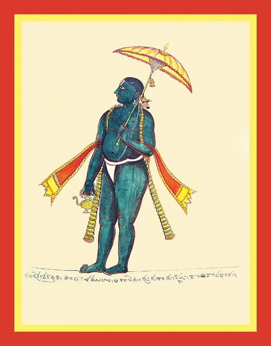 Framed Print : Vamana appears at the court of King Bali as a brahmachari