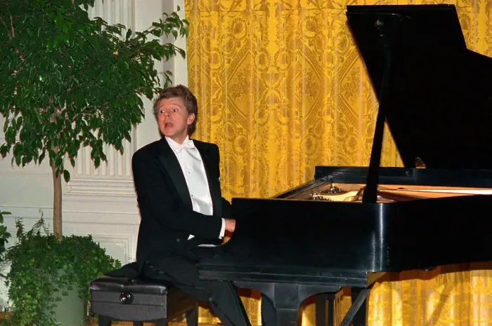 Framed Print : Van Cliburn Playing Piano