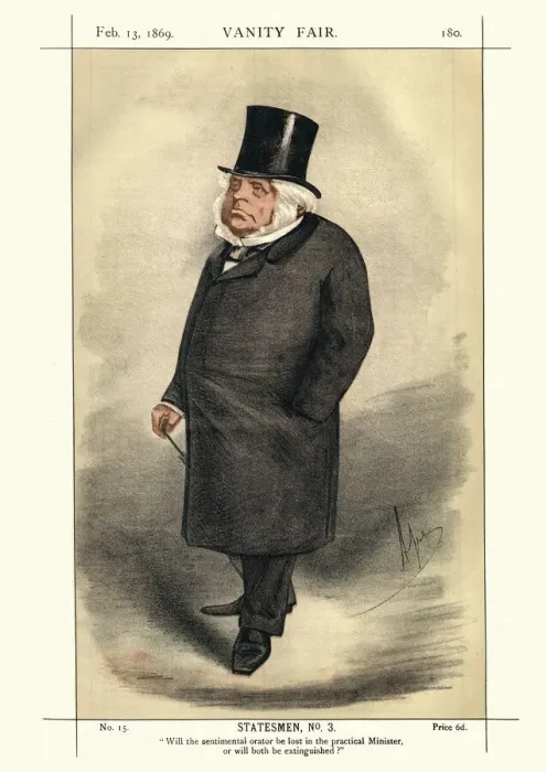 Framed Print : Vanity Fair Caricature of John Bright, 1869 Framed Print : Vanity Fair Caricature of John Bright, 1869