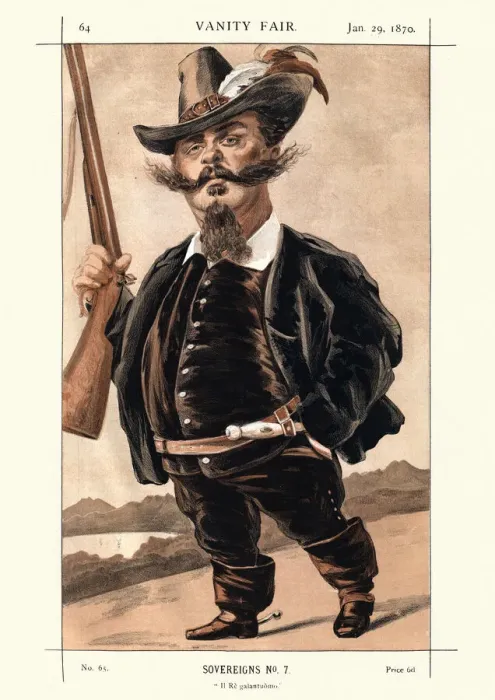 Framed Print : Vanity Fair caricature, King Victor Emmanuel II of Italy Framed Print : Vanity Fair caricature, King Victor Emmanuel II of Italy