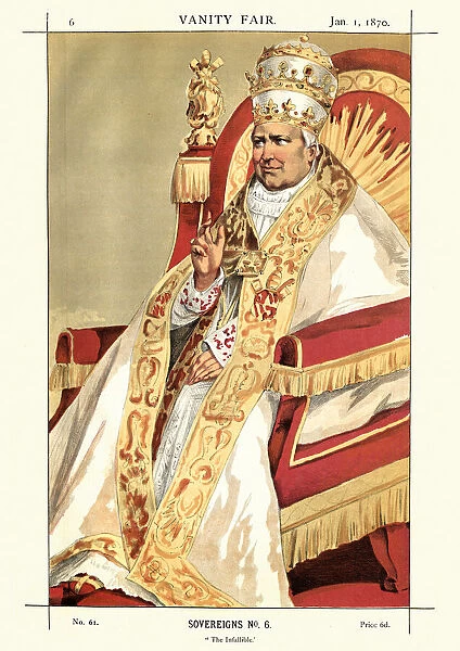 Vanity fair caricature of Pope Pius IX