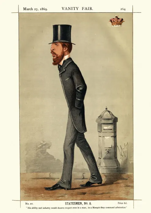 Framed Print : Vanity Fair Caricature of Spencer Cavendish, 8th Duke of Devonshire, 1869 Framed Print : Vanity Fair Caricature of Spencer Cavendish, 8th Duke of Devonshire, 1869