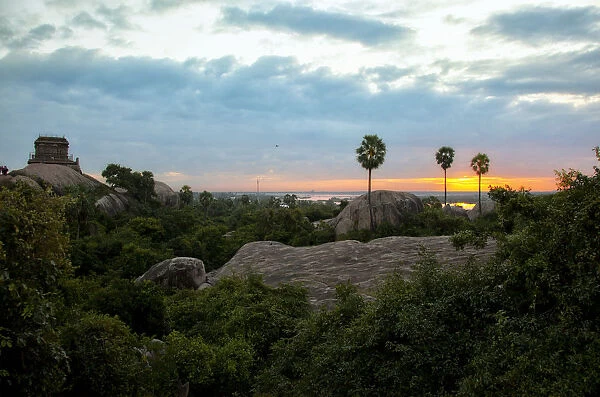 Varaha at Sunset. This photograph is a scene in Mamallapuram