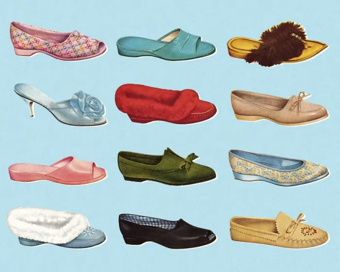 Framed Print : Various Ladies Slippers