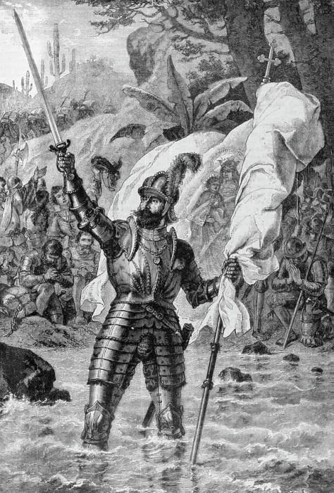 Framed Print : Vasco De Balboa Taking The Pacific Framed Print : Vasco De Balboa Taking The Pacific