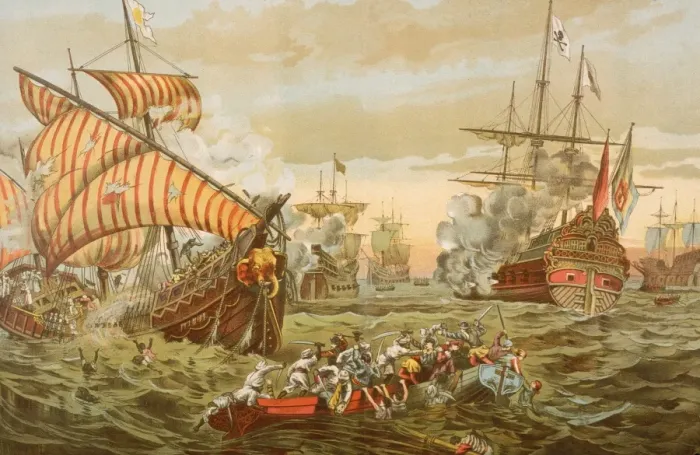 Framed Print : Vasco da Gama Causing Destruction Framed Print : Vasco da Gama Causing Destruction