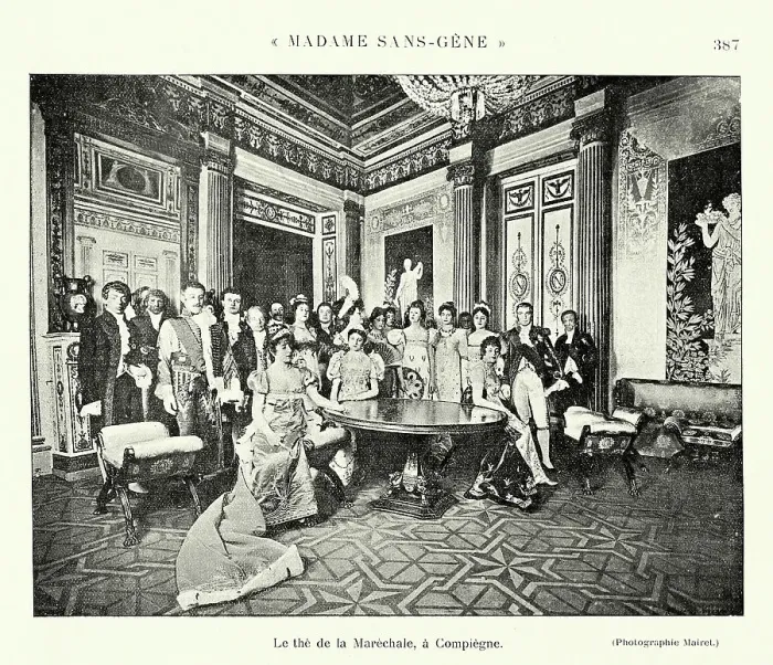 Framed Print : Vaudeville actors in a scene for he play Madame Sans-Gene is a historical comedy-drama by Victorien Sardou and Emile Moreau 19th Century History