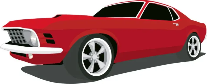 Framed Print : Vector Ford Mustang - 1970