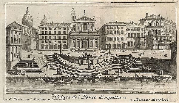 Veduto del Porto di ripetta, Rome, Italy, 1767, digital reproduction of an 18th century original, original date unknown
