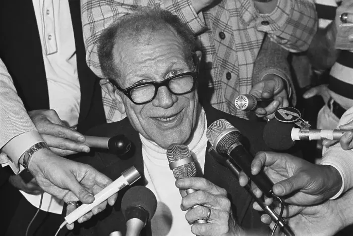 Framed Print : Bill Veeck Giving Press Conference