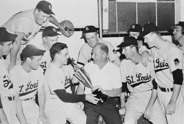 Framed Print : Bill Veeck Receives Trophy Framed Print : Bill Veeck Receives Trophy