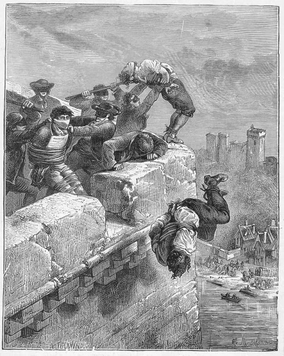 Framed Print : Vendeans Being Thrown over Wall Framed Print : Vendeans Being Thrown over Wall