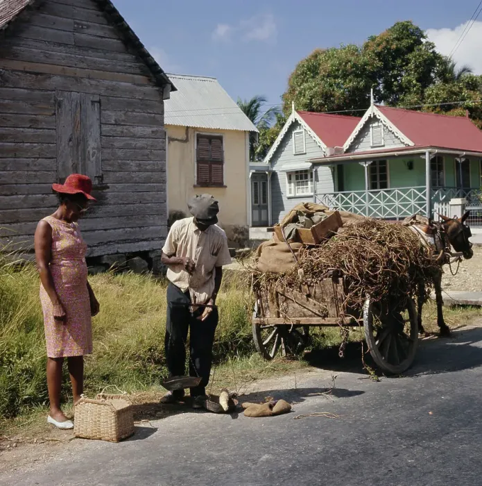 Framed Print : Vendor With Cart, Barbados Framed Print : Vendor With Cart, Barbados