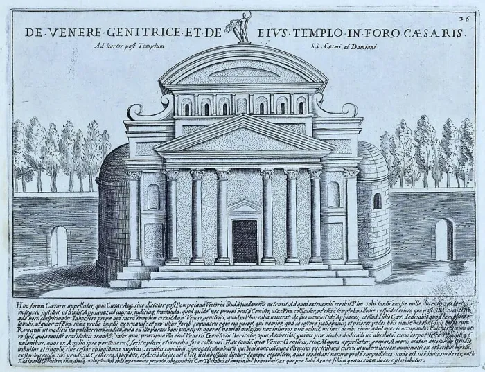 Framed Print : De Venere Genitrice Et De Eius Templo In Foro Caesaris (Ad Hortos Paft Templum SS Casmi Et Damiani), The Temple of Venus Genetrix on Caesar's Forum Caesar's Forum is also called Forum Julium Framed Print : De Venere Genitrice Et De Eius Templo In Foro Caesaris (Ad Hortos Paft Templum SS Casmi Et Damiani), The Temple of Venus Genetrix on Caesar's Forum Caesar's Forum is also called Forum Julium