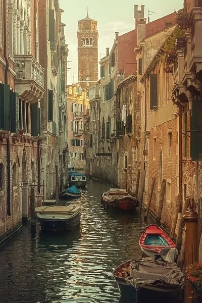 Venetian canal with boats