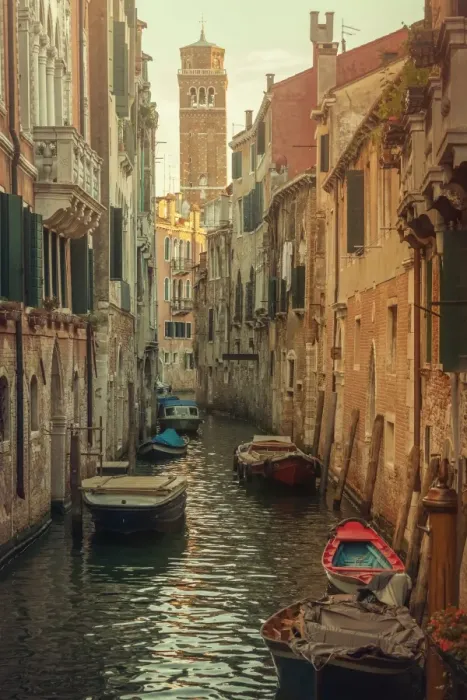 Framed Print : Venetian canal with boats Framed Print : Venetian canal with boats